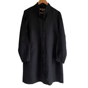 FLAX linen button down long sleeve versatile shirt dress S excellent condition